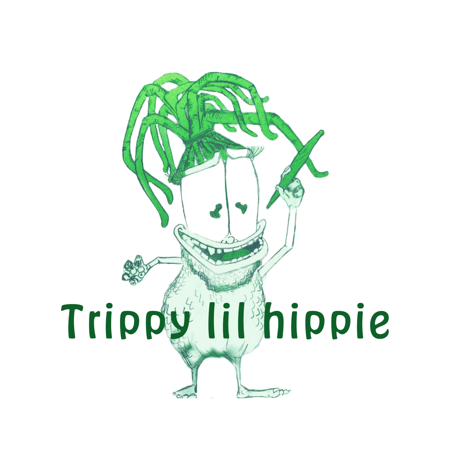 "Trippy lil Hippie" T-Shirt • lft.lapel+bk.collar Grn design• Short-Sleeve Unisex T-Shirt